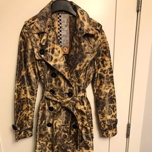 L.A.M.B leopard poly trench coat